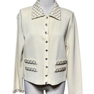 Vintage Marisa Christina Santana Knits Sequin Blazer Jacket Sweater Size Medium